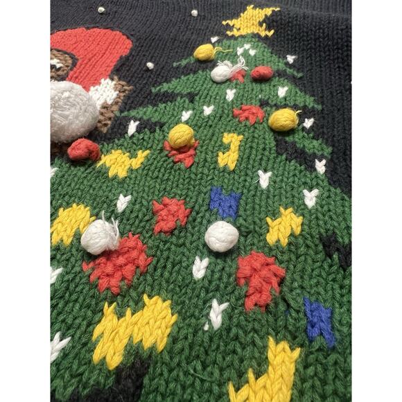 Rafaella Women's 3D Christmas Sweater Size S Hand Knitted Teddy Bear Holiday - Picture 9 of 12